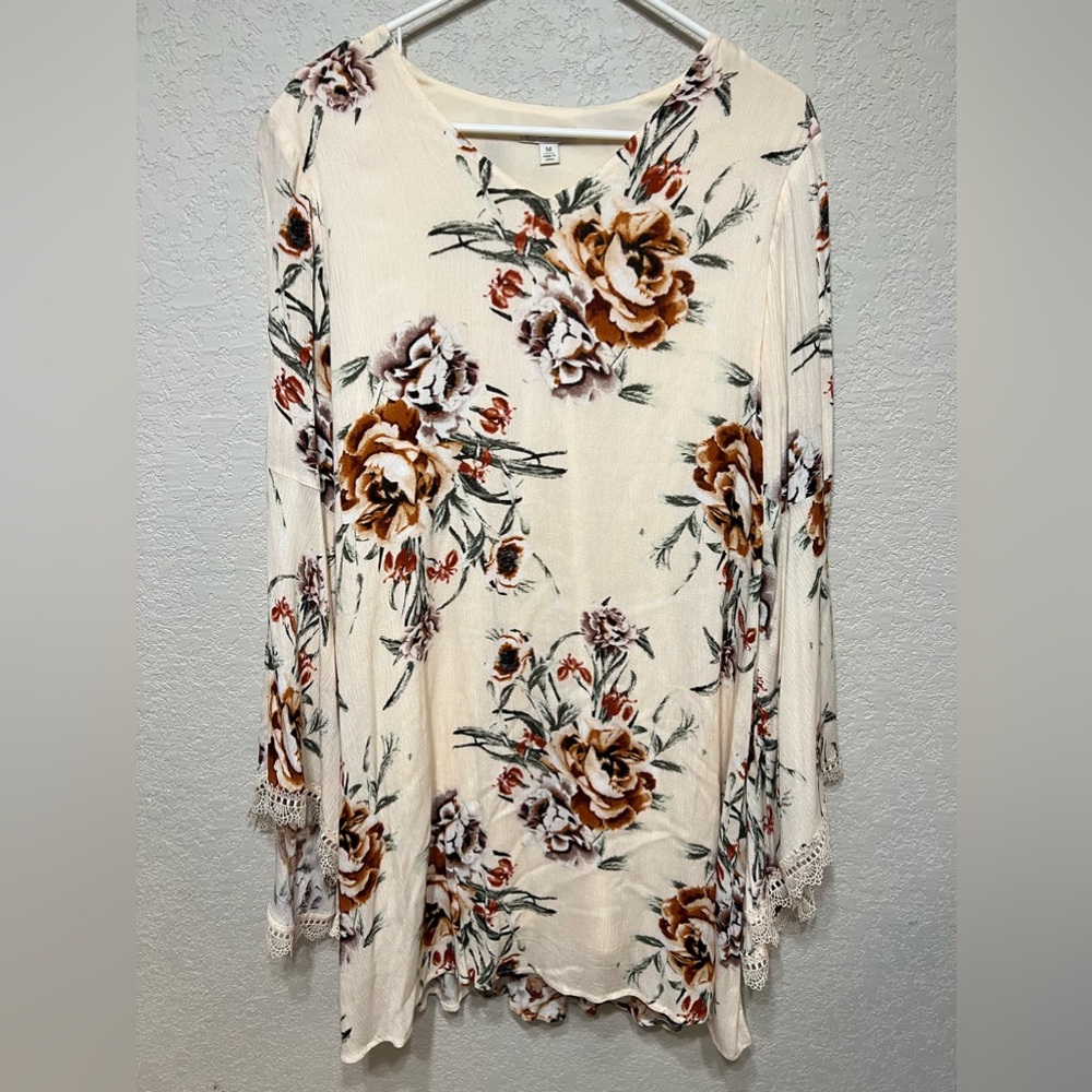 CATO Floral Bell Sleeve Dress